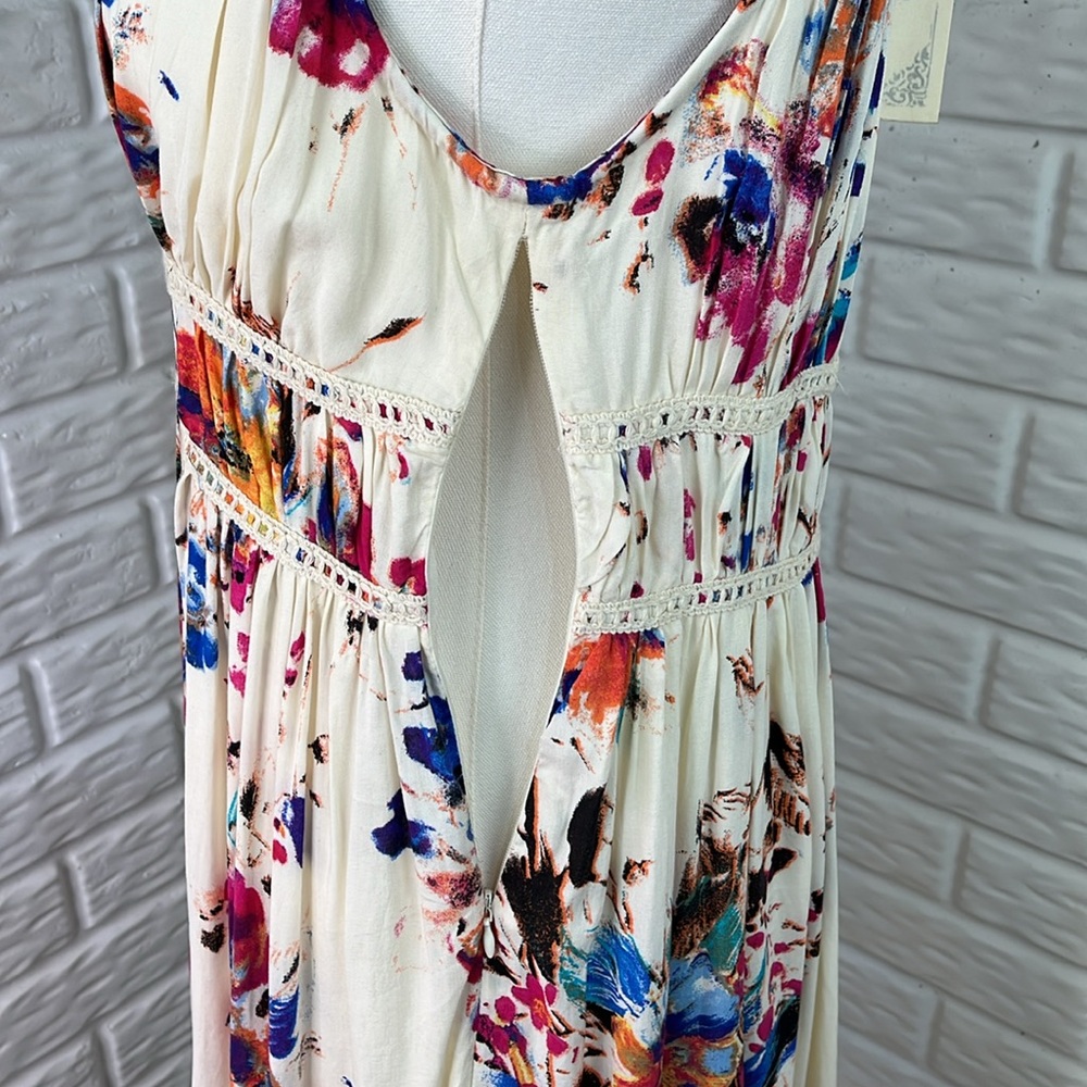 ENTRO FIT AND FLARE FLOWY RAYON DRESS COLORFUL WITH CREAM LINED SZ SM NWT - Picture 6 of 16